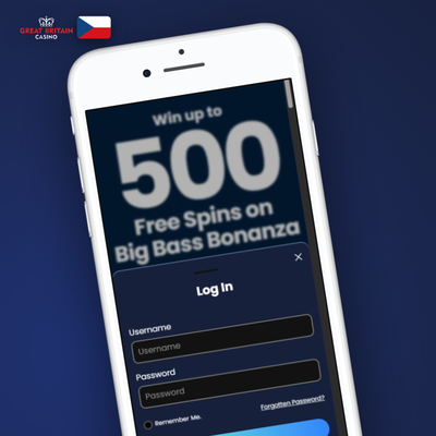 Ověření účtu GB Casino přes SMS kód po zadání českého telefonního čísla